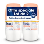 ETIAXIL - Déodorant Transpiration Faible Aisselles 24h Roll On Lot de 2 Rouleau 100 ml