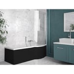 Baignoire inspiro tablier noir 160 cm + pare baignoire - Angle: Droit