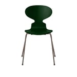 Fritz Hansen - 3101 Myran 4 ben, Färgad Ask, Evergreen, Underrede Brown Bronze - Matstolar - designer_arne_jacobsen - Grön - Metall/Trä