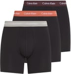 Calvin Klein Boxers Longs Lot de 3 Homme Boxer Brief Stretch, Noir (B- Rock Ridge, Fudge, Bruchetta Wbs), M