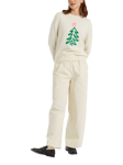 Chinti & Parker Christmas Tree Wool Rich Jumper, Cream