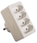 as - Schwabe 48411 Prise européenne 4 Prises 230 V Blanc