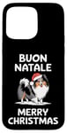 Coque pour iPhone 15 Pro Max Buon Natale, chien de berger des Shetland, Sheltie, Noël, Italie, Père Noël