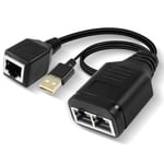 Ethernet-splitter med USB 1xhun til 2xhun