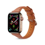 Apple Watch 41mm Series 8 Smalt armband i äkta läder, cognac