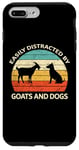 Coque pour iPhone 7 Plus/8 Plus Retro Pet Dogs Goats Lover Easily Distracted By Dogs & Goats