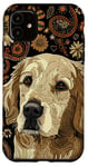 Coque pour iPhone 11 Marron Pop Art Paisley Golden Retriever Dog Mom