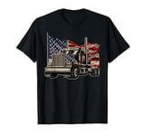 American Flag Semi Truck Driver Trucker Kid's Man Women T-Shirt