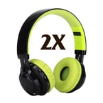 2X Wireless Bluetooth Headset Headphones MP3 Player LED Lights Support TF Card