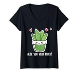 Womens Aloe vera plant love - Aloe you vera much V-Neck T-Shirt