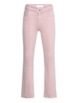 Decorative Seam Flared Jeans Pink Mango