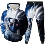 ZOSUO Anime Naruto 2 pièces Imprimé Sweat à Capuche Pantalon Beam Set Hatake Kakashi Dessin animé Unisexe Pull Hoodie Encapuchonné Sweat-Shirt Cordon Sweatpants,XXS