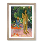 Words Of The Devil By Paul Gauguin Classic Painting Framed Wall Art Print, Ready to Hang Picture for Living Room Bedroom Home Office Décor, Oak A2 (64 x 46 cm)