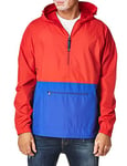 Charles River Apparel Unisex's Pack-N-Go Wind & Water-Resistant Pullover (Reg/Ext Sizes) Rain Jacket, Red/Royal, Medium