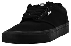 Mens Vans Size 9.5, Atwood Sneaker Triple Black Canvas Lace Up Shoes, Low Top Men's Trainers, Lightweight Old Skool Sneakers by Vans Skate Shoes (9.5 UK)