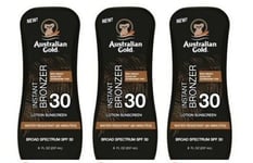 BL Australian Gold Spf#30 Lotion With Instant Bronzer 8 oz each THREE PACK