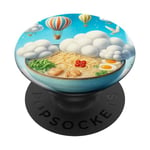 Bol de ramen avec nuages de nouilles, ballons envoûtants PopSockets PopGrip Interchangeable