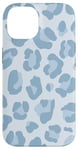 iPhone 14 Light Blue Leopard Print Pastel Aesthetic Case