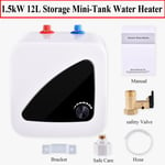 1.5KW Mini Instant Electric Hot Water 12L Tank Heater Shower Bathroom Faucet Tap