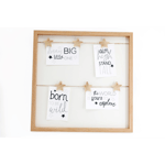 Square Photo Frame With Star Pegs For Six Photographs