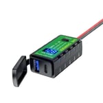 12V 24V moottoripyörä QC3.0 PD Type C -laturi SAE- USB sovittimella volttimittarilla ja ON/OFF-kytkimellä älypuhelimen tabletille GPS - Perfet