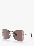 Miu Miu MU 50WS Women's Irregular Sunglasses, Pale Gold/Pink