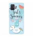 Coque Galaxy S20 Summer licorne girl beach tropical