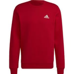 adidas Essentials Sweat-Shirt en Polaire pour Homme, Taille XL, 7,6 cm, écarlate/Blanc