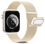 Higgs Métal Bracelet Compatible avec Bracelets Apple Watch 40/41/38mm 46mm 44mm Ultra 2 49mm 45mm 42mm Homme, Bracelet Double Magnétique pour iWatch Series 10 9 SE(se 2) 8 7 6 5 4 3 2 1,Metal Milanais