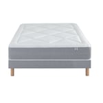 Ensemble Matelas Douces Nuits Riviera 744 ressorts ensachés + 6 cm Viscoélastique + Sommier Base Ferme 80x190