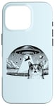 Coque pour iPhone 16 Pro Alien Cat Meme - Drôle de vaisseau spatial OVNI