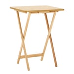 Premier Housewares Table d'appoint pliable Bois naturel 65 x 49 x 39 cm