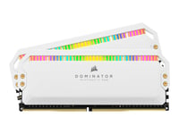 CORSAIR Dominator Platinum RGB - DDR4 - kit - 16 Go: 2 x 8 Go - DIMM 288 broches - 3200 MHz / PC4-25600 - CL16 - 1.35 V - mémoire sans tampon - non ECC - blanc