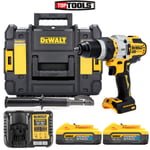 DeWalt DCD999H2T-GB 18V XRP BL Combi Drill With 2x 5Ah Batteries, Charger & Case