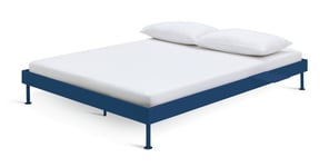 DS Habitat Maddox Double Metal Bed Frame with Bedside - Blue