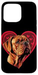 Coque pour iPhone 15 Pro Max Saint-Valentin Dogue de Bordeaux