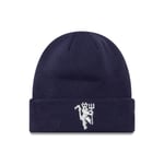 NEW ERA MANCHESTER UNITED WOOLLY HAT.NAVY BLUE MAN U TURN UP FOOTBALL BEANIE W24