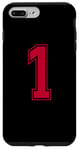 Coque pour iPhone 7 Plus/8 Plus Rouge 1 Numéro Équipe Junior Sports Uniforme Numéroté