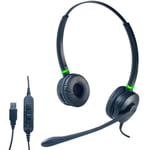 Cleyver - Casque Filaire, HC95, Busylight Intégrée, Version Duo, Micro Antibruit, Optimisé Tous Logiciels - ODHC95USB