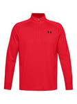 UNDER ARMOUR Training Tech 2.0 1/2 Zip Top - Red/Black, Red/Black, Size M, Men