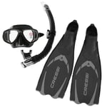 Cressi Pluma Bag Snorkeling Set Black/Silver EU41/42 US8.5/9.5