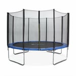 Sweeek - Trampoline rond ø 370cm bleu avec son filet de protection - Saturne - Trampoline de jardin 370 cm 3m Qualité pro. Normes eu - Bleu