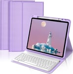 Clavier Ipad Air 13 - Coque Clavier Ipad Air 6 13'' 2024, Azerty Français Amovible Clavier Bluetooth Sans Fil,Étui Et Porte-Crayon Pour Ipad Air 13 M2,Violet