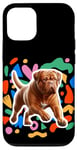 Coque pour iPhone 15 Dogue de Bordeaux Motif Chien Coloré