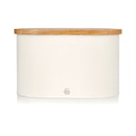 Swan Nordic Bread Bin with Wooden Lid SWKA17512WHTN - in White