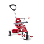 Radio Flyer 3-in-1 Stroll N Trike, Toddler Tricycle for Kids Ages 1.5-5 Years, Red Toddler Stroller Trike