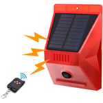 GROOFOO Lampe Solaire stroboscopique avec détecteur de Mouvement IP65 étanche LED détecteur de Alarme Solaire avec télécommande, 129db Sound Security