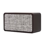 APM Mini Enceinte Bluetooth Bois, Haut Parleur Vintage, Enceinte sans Fil Portable, Design Retro, Format Compact, Finition Bois et Tissu, Jusqu'à 8 Heures d'Autonomie, Idee Cadeau Noel, 425025