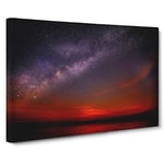 Beauty Of The Milky Way Modern Art Canvas Wall Art Print Ready to Hang, Framed Picture for Living Room Bedroom Home Office Décor, 24x16 Inch (60x40 cm)