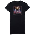 Guardians of the Galaxy Glowing Rocket Raccoon Women's T-Shirt Dress - Black - XXL